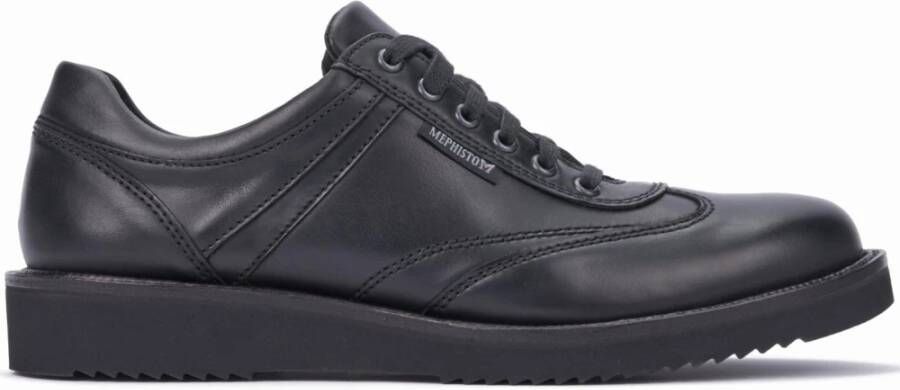 Mephisto Handgemaakte zwarte leren veterschoenen voor heren Black Heren