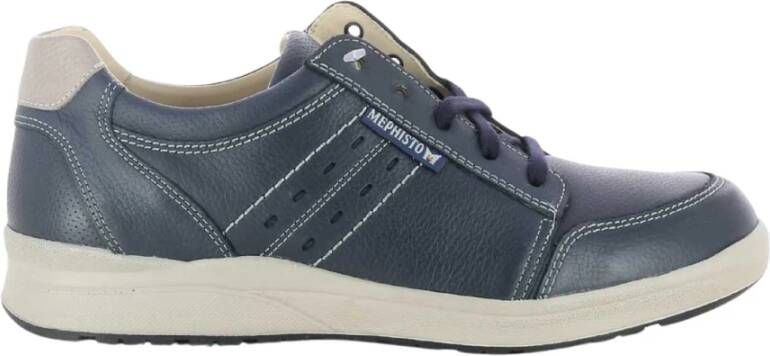 Mephisto Heren Marine Leren Schoenen Blue Heren