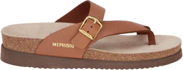 mephisto Leren Flip Flops voor Dames Brown Dames