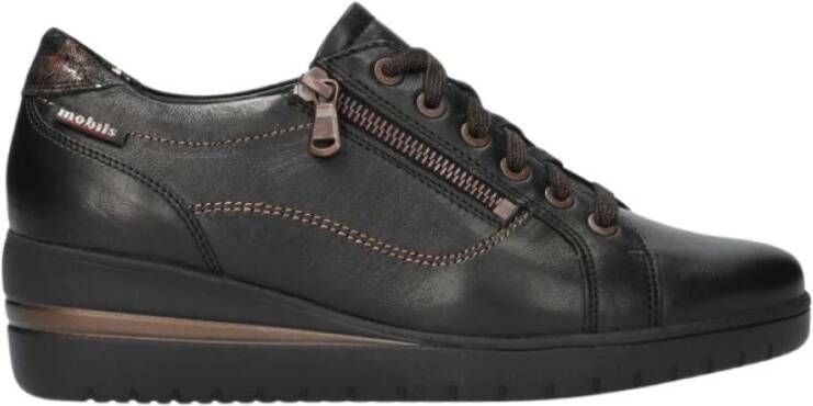 mephisto Patsy Dames Sneaker Zwart Leer Brede Pasvorm Black Dames