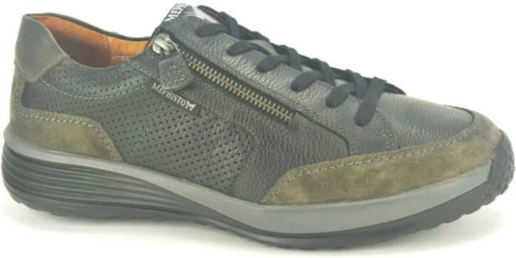 Mephisto Sportieve Zwarte en Grijze Sneakers Black Heren