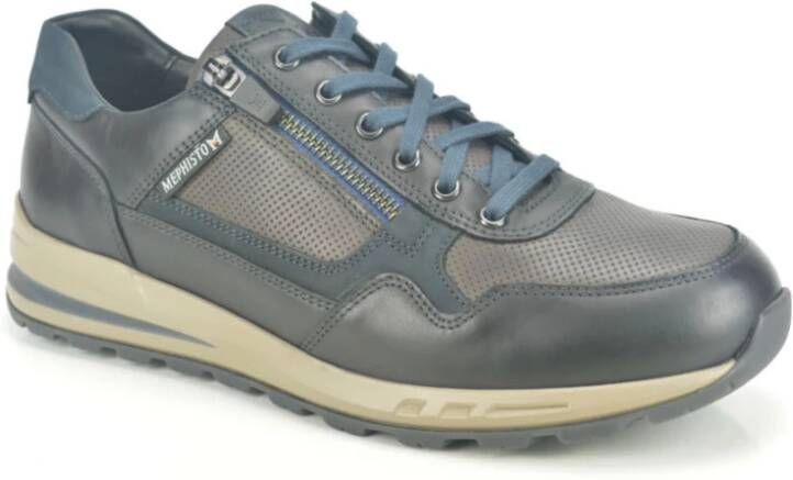 mephisto Stijlvolle Runner in Zwart Blauw Grijs Black Heren