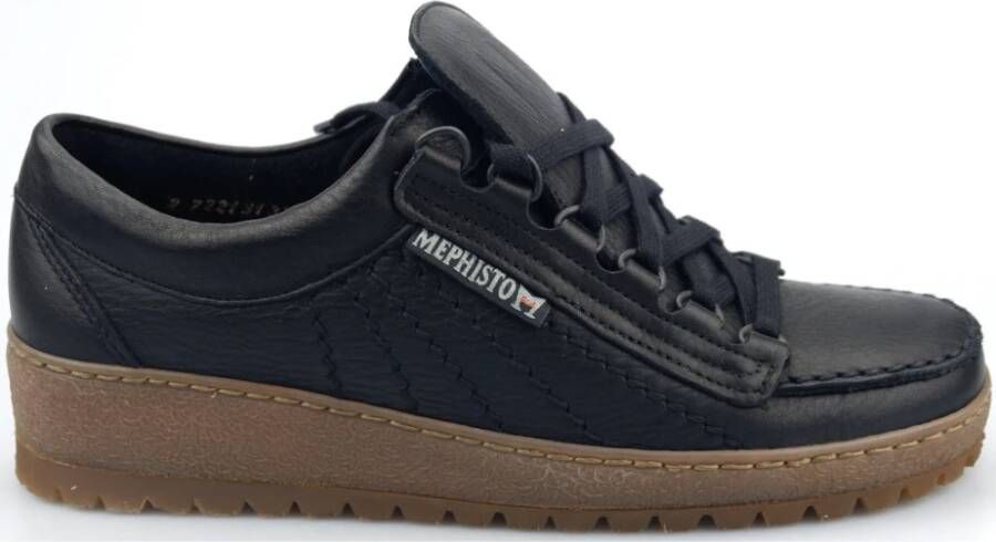 Mephisto Stijlvolle Veterschoen voor Heren Black Heren