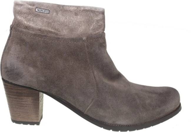 mephisto Taupe dames enkellaars met metalen afwerking Gray Dames