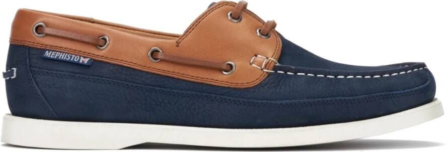 mephisto Veterschoenen Navy Blue Nubuck Blue Heren