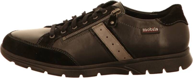 Mephisto Zwarte Veterschoenen Black Heren