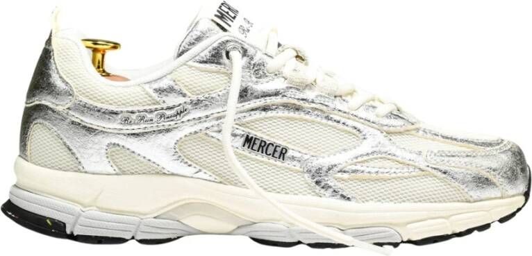 Mercer Amsterdam Mercer The Re-Run Pineapple 2.0 zilver Mesh Lage sneakers