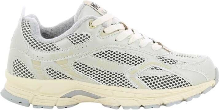 Mercer Amsterdam Mercer The Re-Run Champagne creme Beige Mesh Lage sneakers Dames