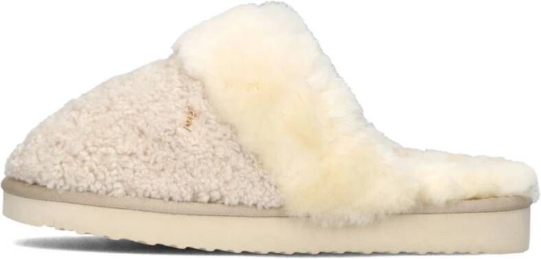 Mexx Beige Teddy Textiel Snow Pantoffels Beige Dames