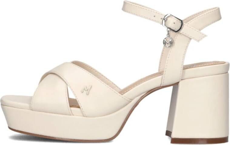 Mexx Witte Leren Sandalen Nalina White Dames