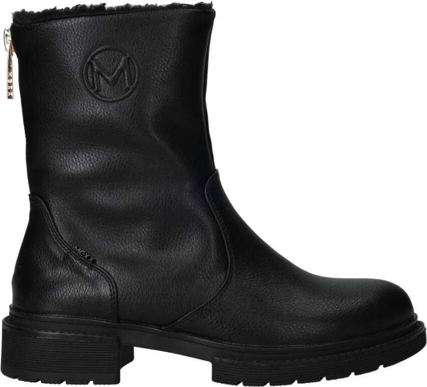 Mexx Zwarte Bikerboot met Versterkte Hiel Black Dames