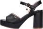 Mexx Zwarte Leren Sandalen Lauren Black Dames - Thumbnail 1