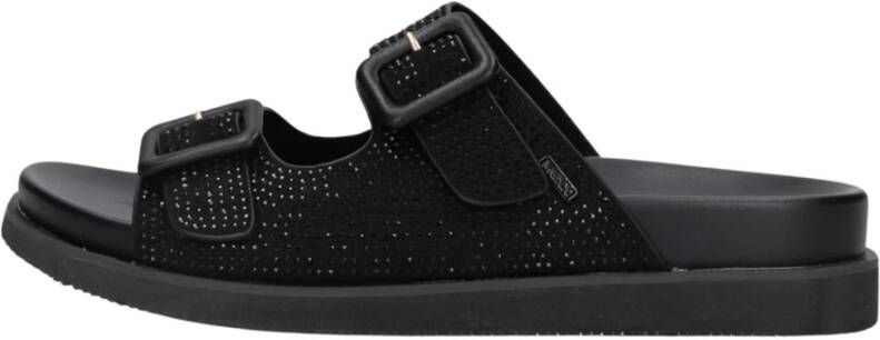 Mexx Zwarte Strass Slippers Noraia Black Dames