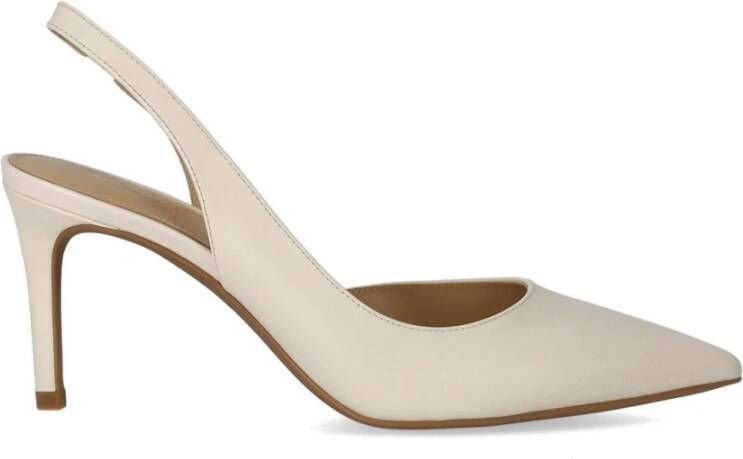 Michael Kors Elegante Decollete Hoge Hakken Schoenen Beige Dames