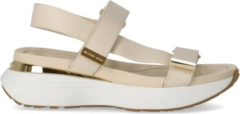 Michael Kors Beige Platte Sandalen voor Vrouwen Beige Dames