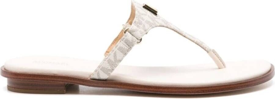 Michael Kors Beige Platte Teenslippers Beige Dames