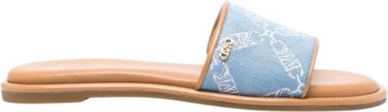 Michael Kors Blauwe Haze Saylor Slide Sandalen Blue Dames