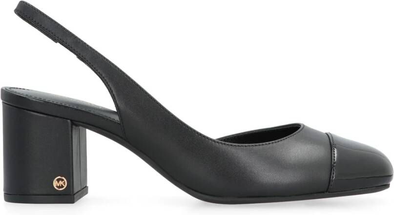 Michael Kors Blokhak Leren Slingback Pumps Black Dames