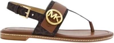 Michael Kors Bruine Carmen Thong Logo Sandalen Brown Dames