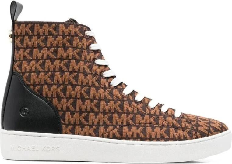 Michael Kors Bruine Gebreide High Top Sneakers Brown Dames