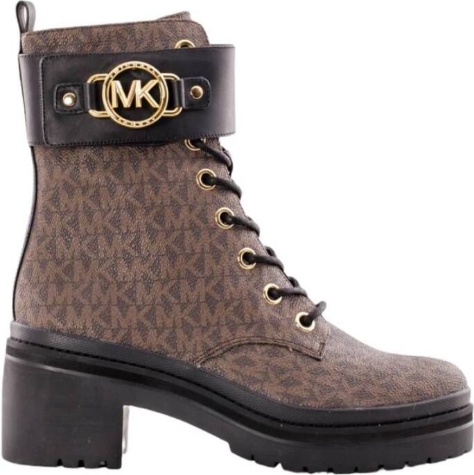 Michael Kors Bruine Lug Bootie met Distinctive Monogram Brown Dames