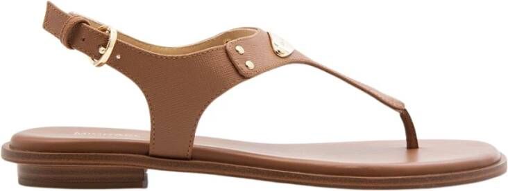 Michael Kors Bruine Thong Sandalen met Gouden Details Brown Dames