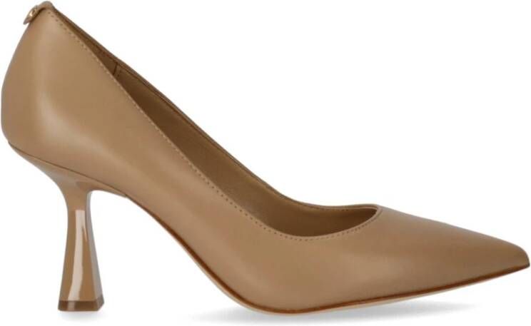 Michael Kors Camelkleurige Leren Clara Pump met MK Logo Beige Dames