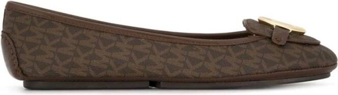 Michael Kors Canvas Jacquard Ballerina s Brown Dames