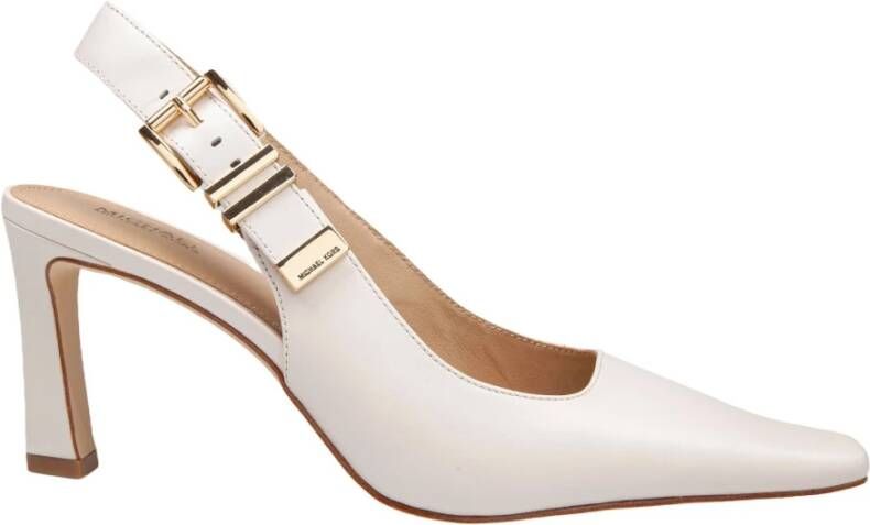 Michael Kors Crème leren slingback pumps Beige Dames