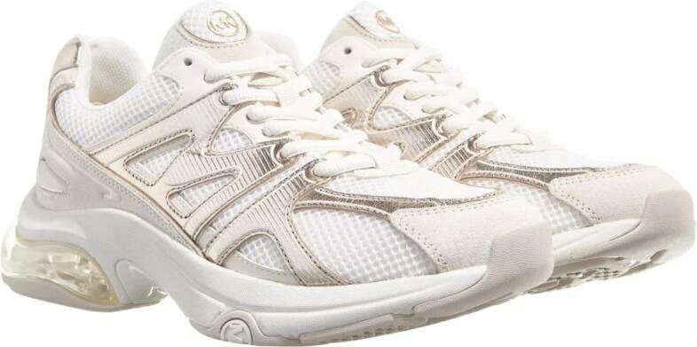 Michael Kors Crème Leren Trainer met Logo Applicaties Multicolor Dames