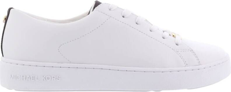 Michael Kors Keaton Sneaker van Leer met Logo White Dames