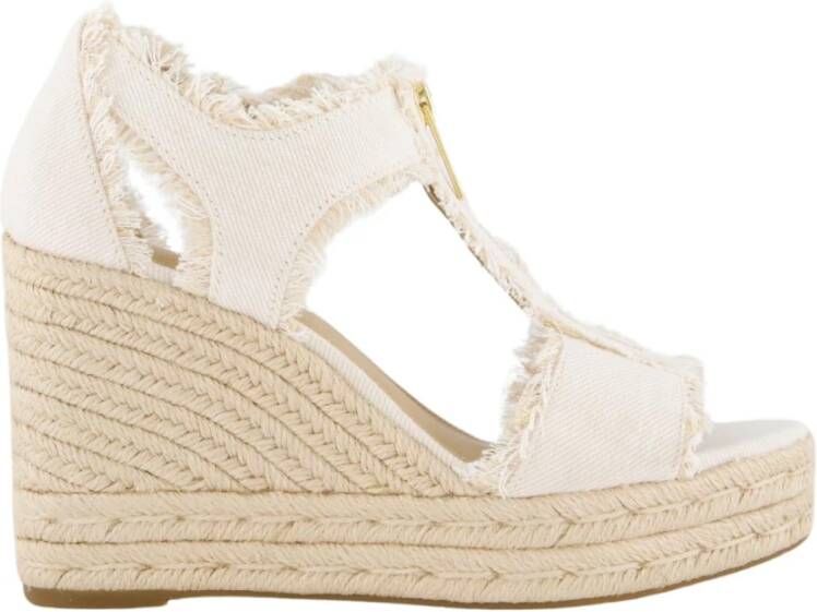 Michael Kors Denim Sleehak Sandaal White Dames