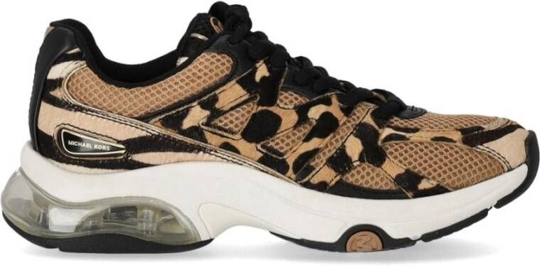 Michael Kors Dierenprint Leren Sneaker Beige Dames