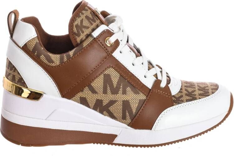 Michael Kors Driekleurige Leren en Canvas Sneaker Multicolor Dames