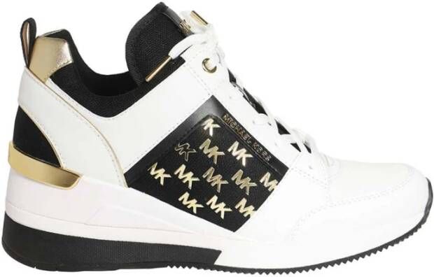 Michael Kors Georgie Sneakers met Metalen Logo White Dames