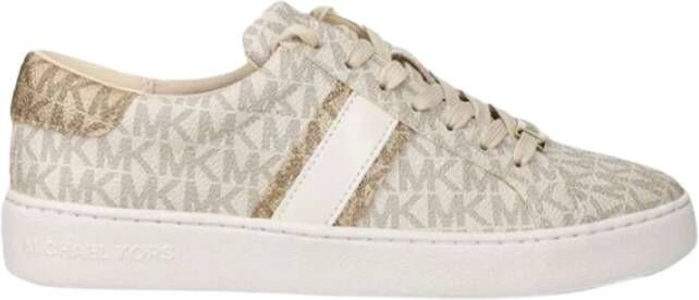 Michael Kors Gestreepte Lace-Up Damessneakers Beige Dames