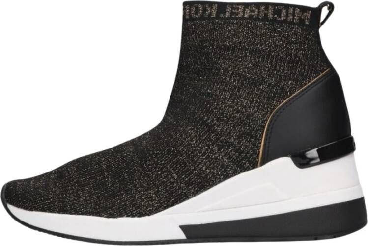 Michael Kors Glitter High Top Sneaker Skyler Bootie Black Dames