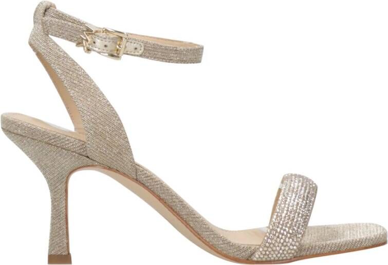 Michael Kors Glitter Mesh Sandalen met Logo Gesp Yellow Dames