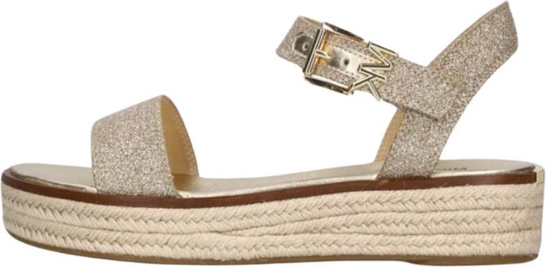 Michael Kors Gouden Glitter Espadrille Sandalen Yellow Dames