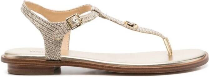 Michael Kors Gouden Mallory Teenslipper Sandalen Beige Dames