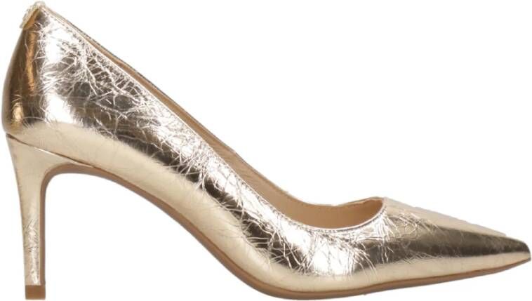 Michael Kors Gouden Metallic Leren Hak Schoenen Yellow Dames