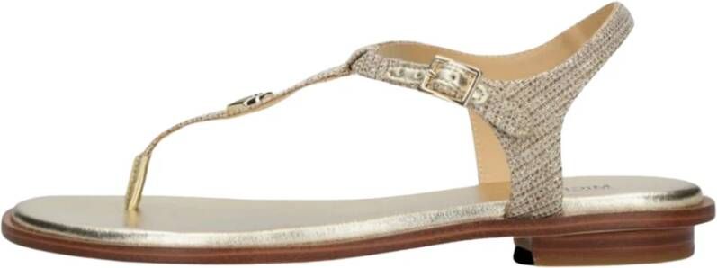 Michael Kors Gouden Metallic Teenslippers Yellow Dames