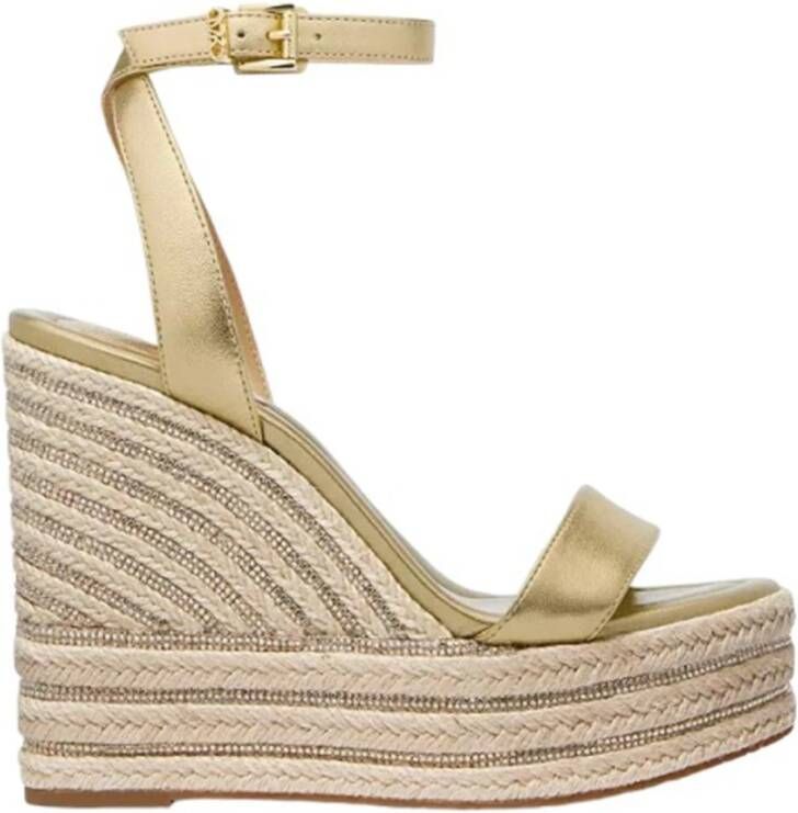 Michael Kors Gouden Wedge Sneakers Leighton Stijl Yellow Dames