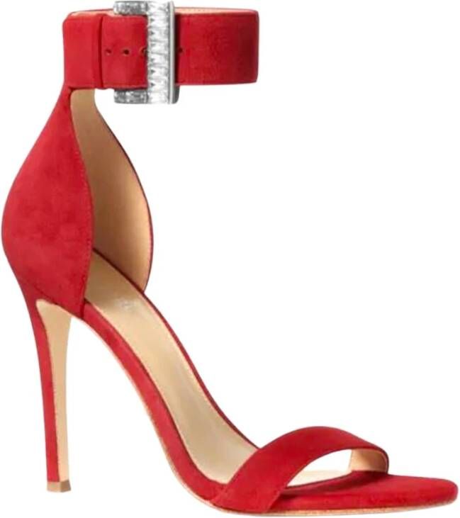 Michael Kors Hoge Hak Trendy Sandalen Red Dames