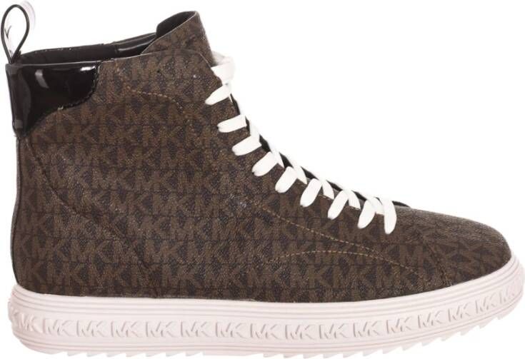 Michael Kors Grove Leren High Top Sneaker Brown Dames