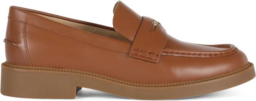 Michael Kors Leren Mocassins Eden Brown Dames