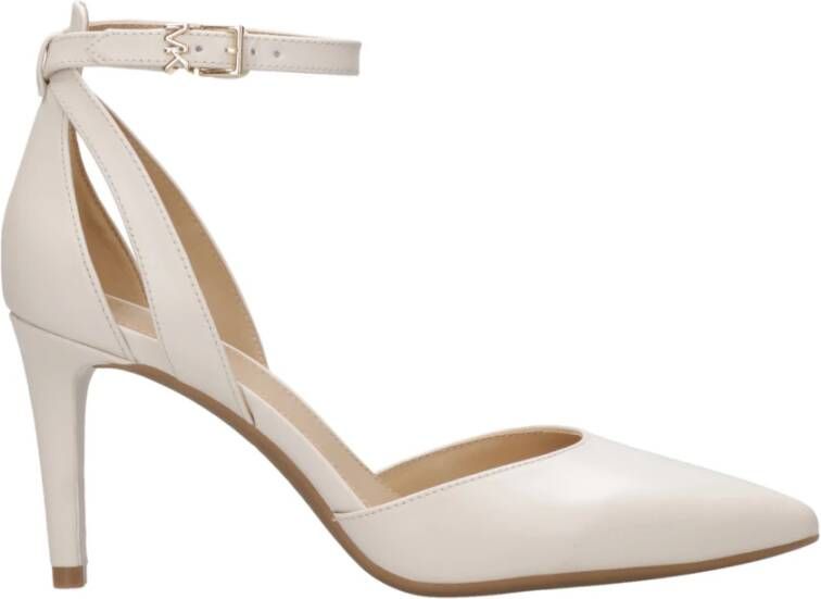 Michael Kors Leren pumps met enkelbandje en hak Beige Dames