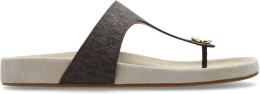 Michael Kors Lucinda flip-flops met monogram Brown Dames