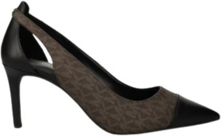 Michael Kors Monogram Leren Pumps met Gouden Hardware Brown Dames