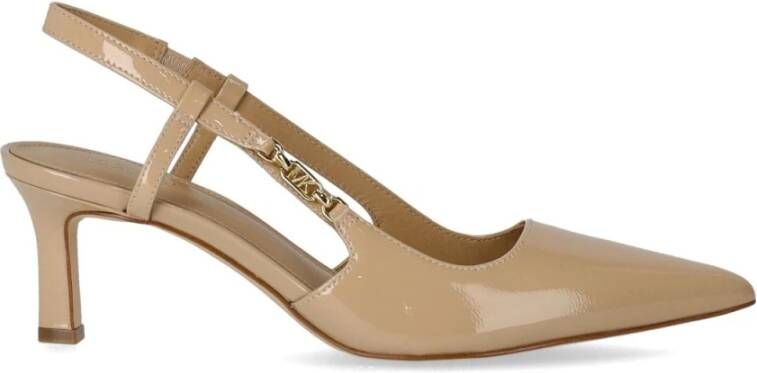 Michael Kors Nude Patent Leren Slingback Pump Beige Dames